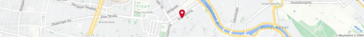 Kartendarstellung des Standorts für Apotheke Zum Schwan in 1010 Wien